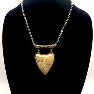 Studio Barse Natural African Opal Triangular Pendant & Golden Bronze Necklace
